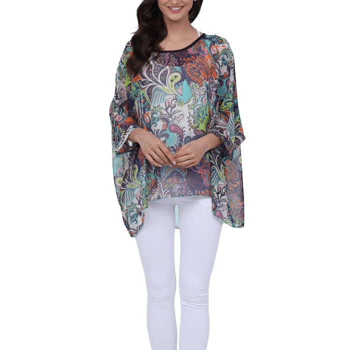 Womens Summer Floral Beach Tunic Top - VirtuousWares:Global