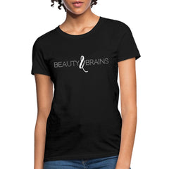 Womens T-shirt, Beauty And Brains Graphic Tee - VirtuousWares:Global