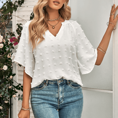 Womens V Neck Batwing Summer Top - VirtuousWares:Global