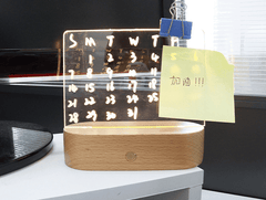 Wood Table Lamp Night Light with Message Board Girl Bedroom Decor - VirtuousWares:Global