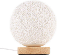Wood Table Lamp Wood Decorative Bedside Moon Lamp USB Charger - VirtuousWares:Global