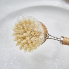 Wooden and Sisal Dish Brush with 2 Pieces Replacement Brush Heads - VirtuousWares:Global