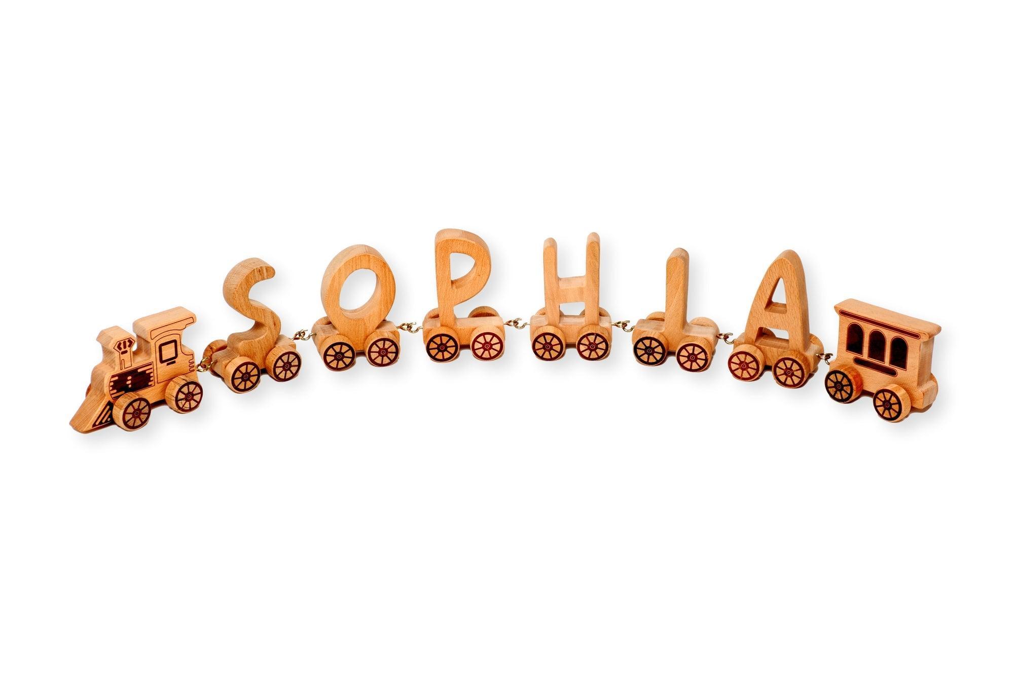 Wooden Letter Train Puzzle for Kids - VirtuousWares:Global