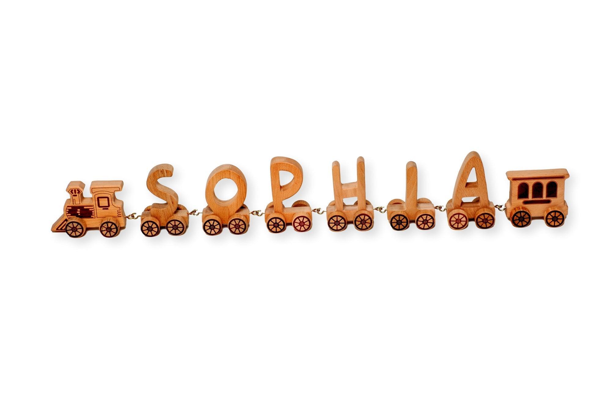 Wooden Letter Train Puzzle for Kids - VirtuousWares:Global