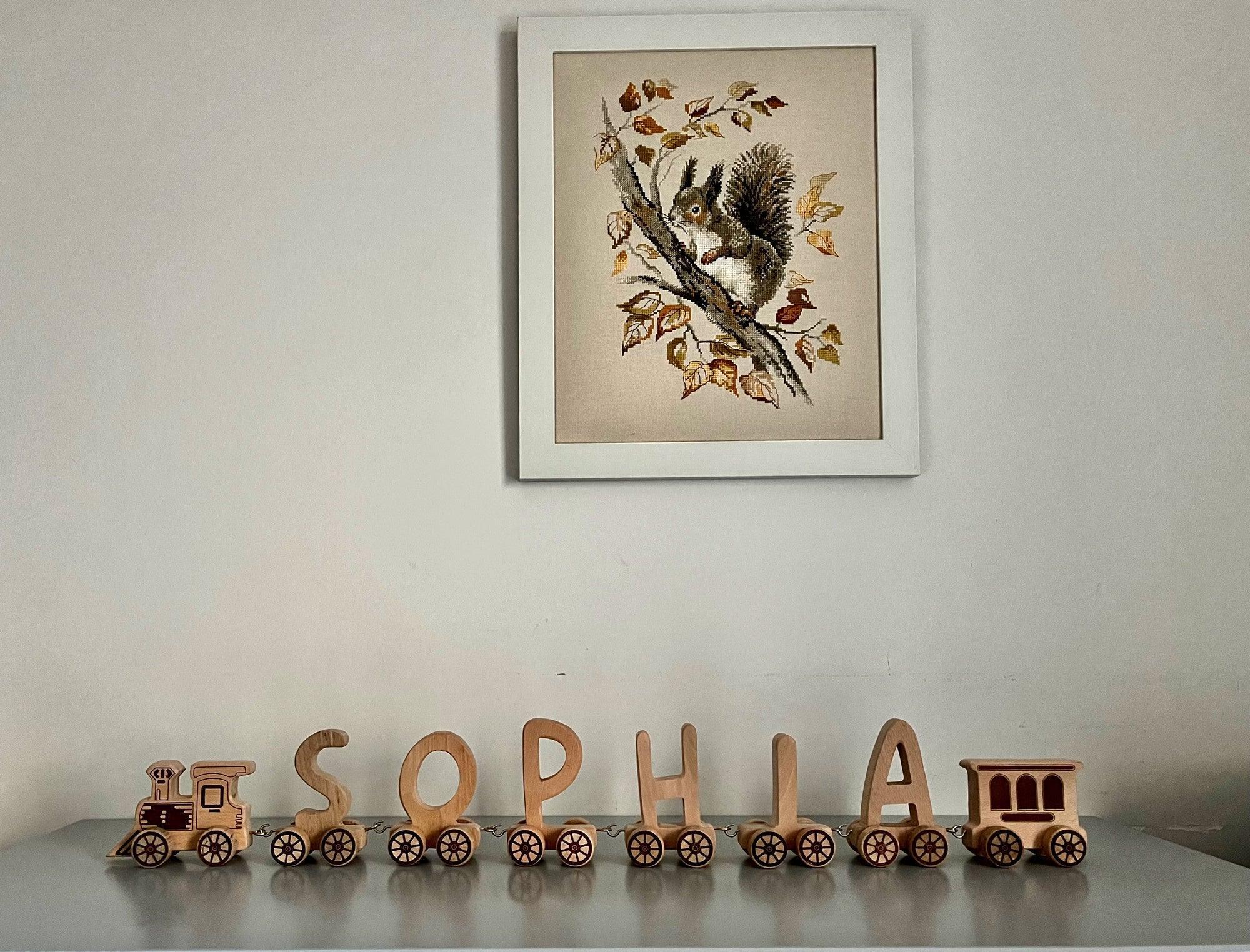 Wooden Letter Train Puzzle for Kids - VirtuousWares:Global
