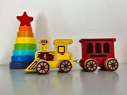 Wooden Letter Train Puzzle for Kids - VirtuousWares:Global
