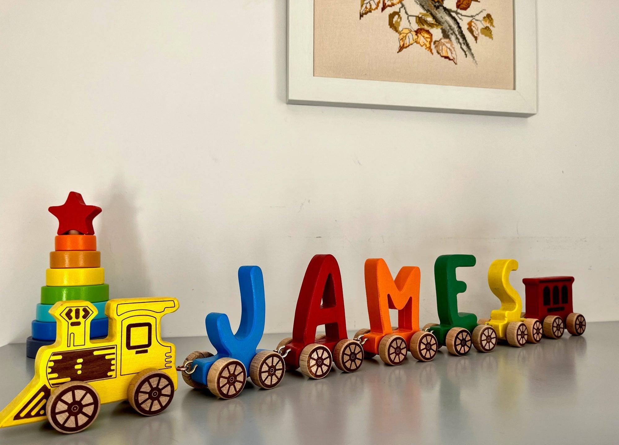 Wooden Letter Train Puzzle for Kids - VirtuousWares:Global