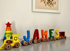 Wooden Letter Train Puzzle for Kids - VirtuousWares:Global
