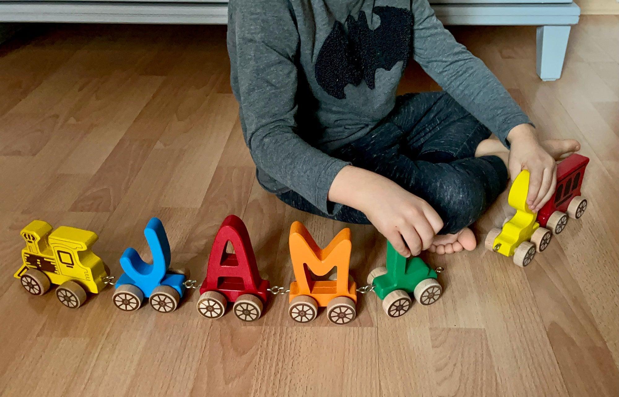 Wooden Letter Train Puzzle for Kids - VirtuousWares:Global