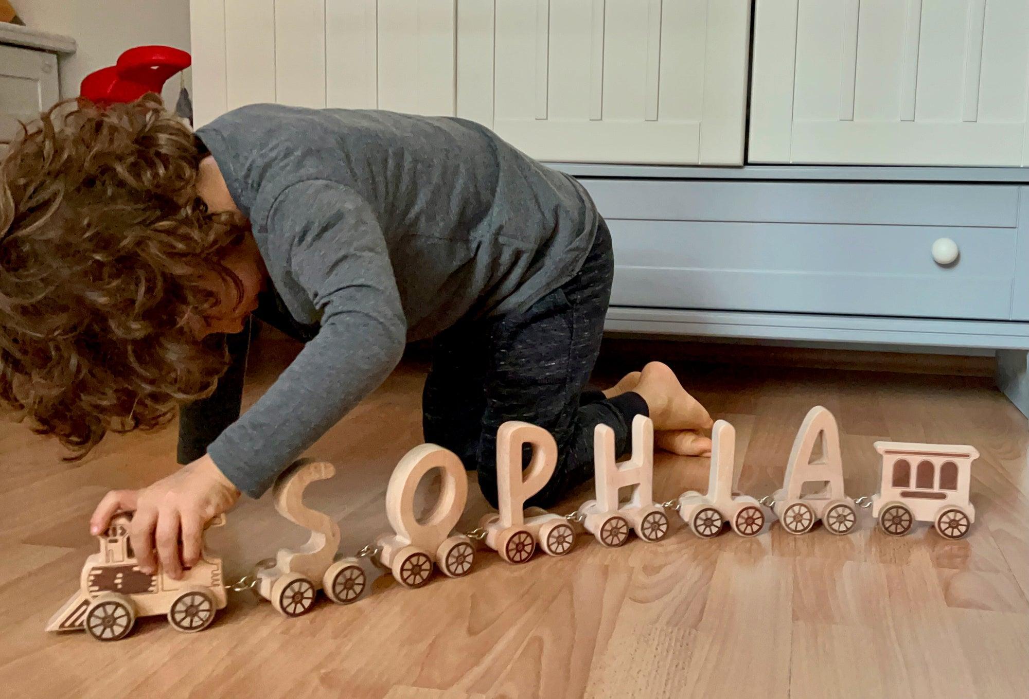 Wooden Letter Train Puzzle for Kids - VirtuousWares:Global