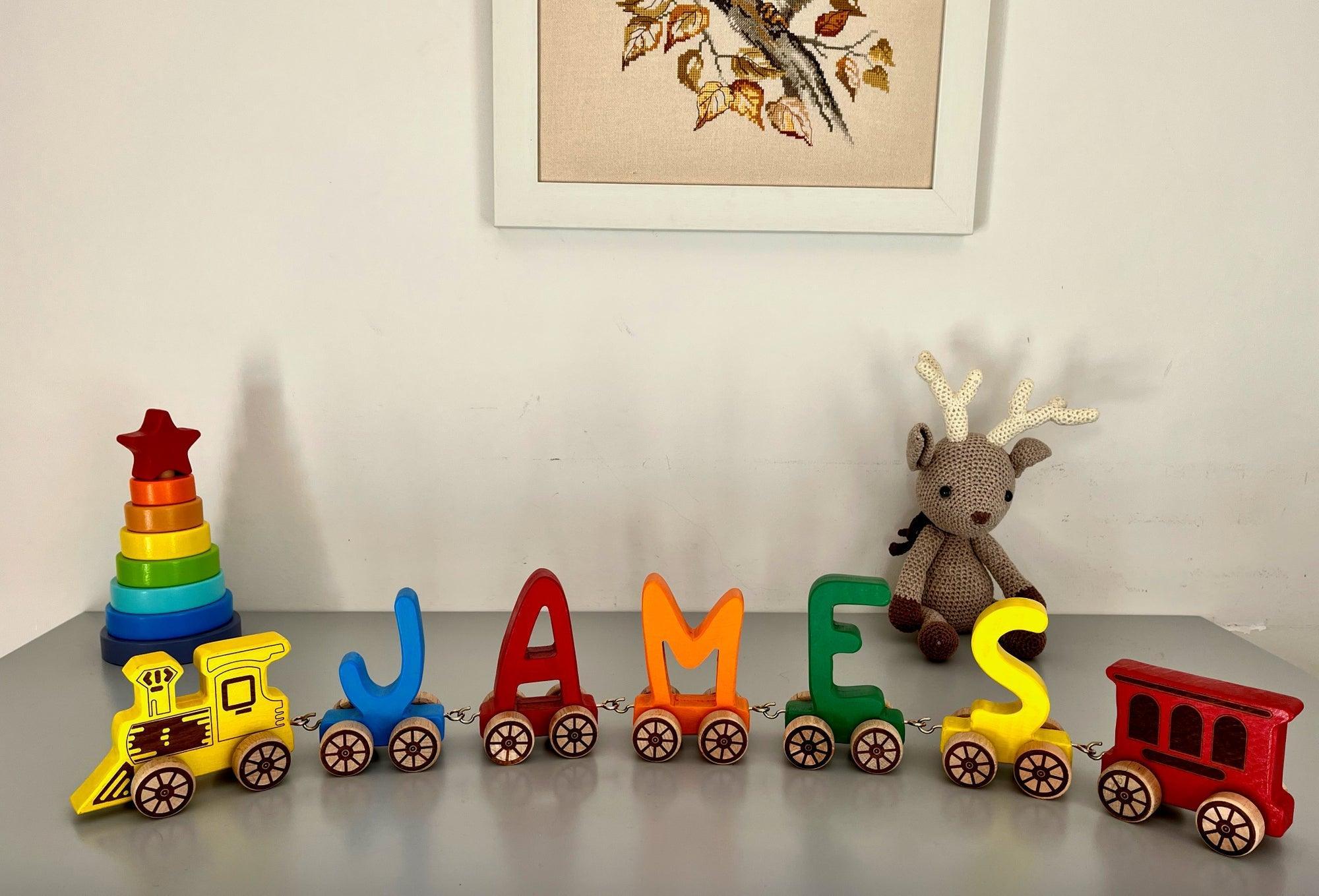 Wooden Letter Train Puzzle for Kids - VirtuousWares:Global