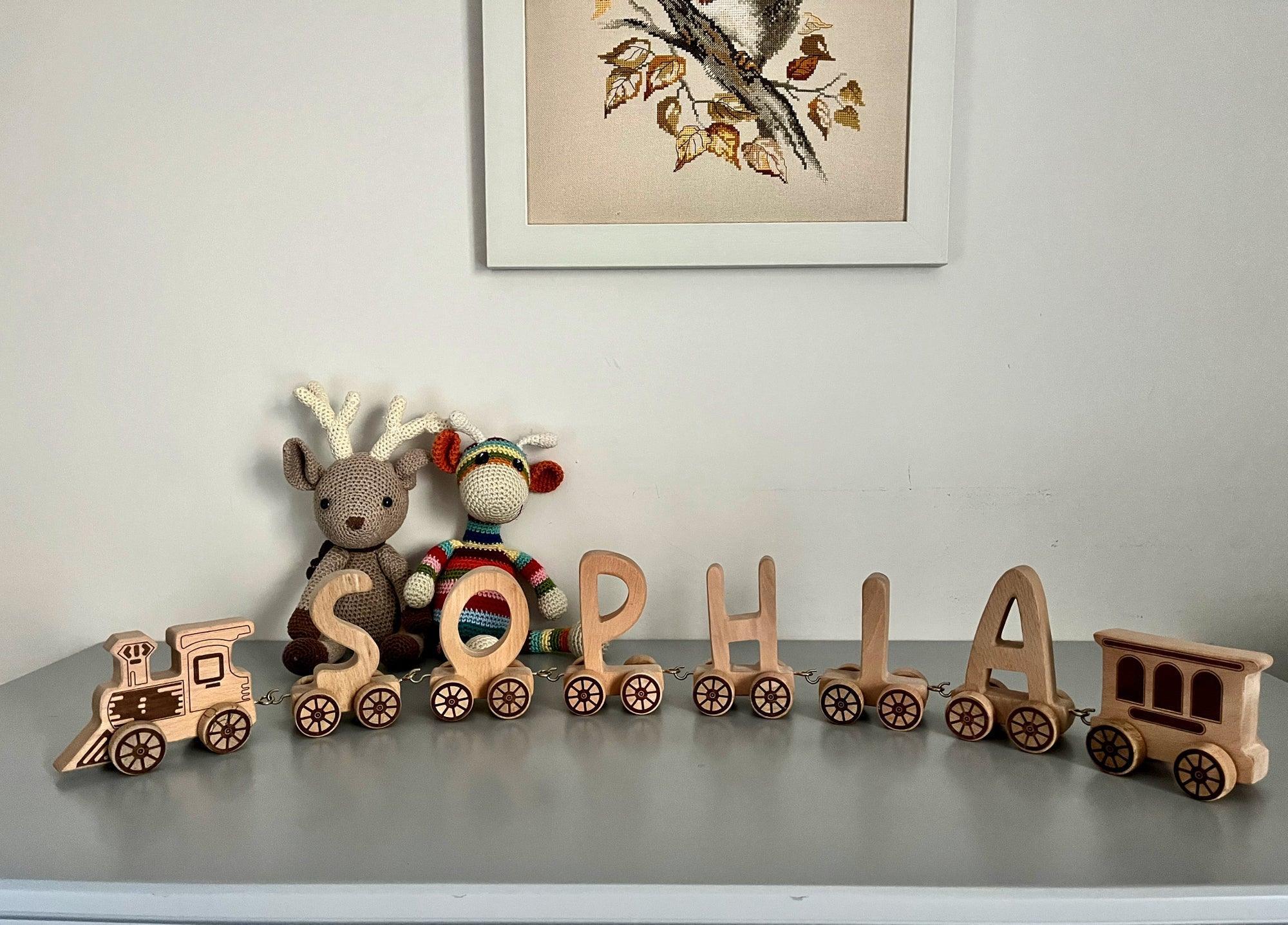 Wooden Letter Train Puzzle for Kids - VirtuousWares:Global