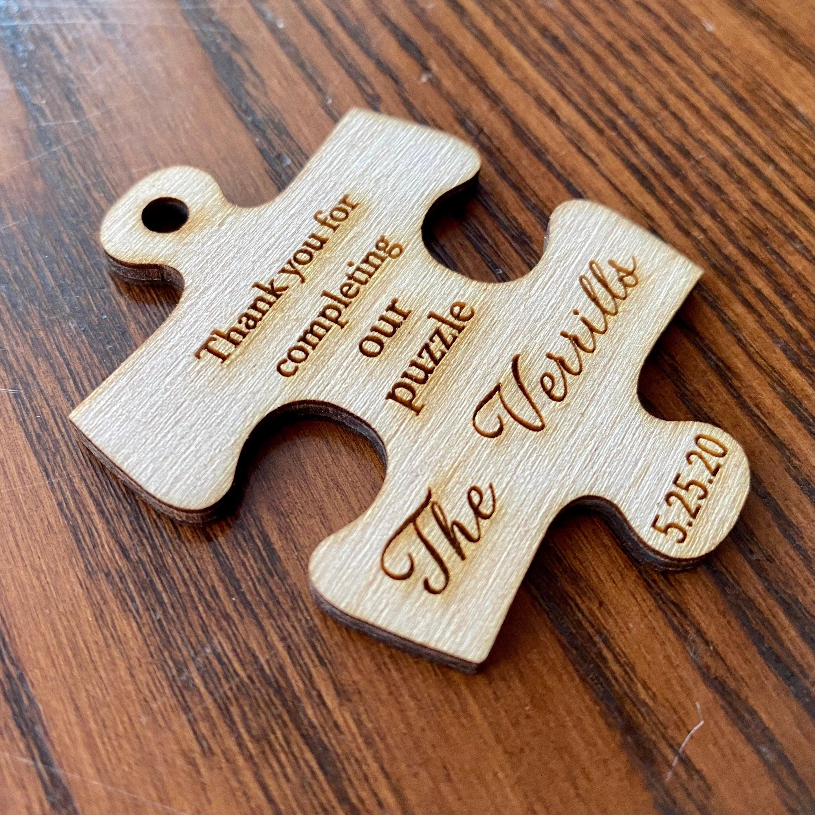 Wooden Puzzle Piece Wedding Favor - VirtuousWares:Global