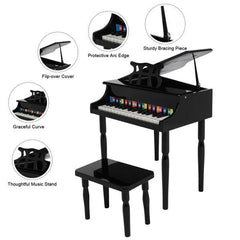 Wooden Toys 30-key Children's Wooden Piano with Music Stand - VirtuousWares:Global