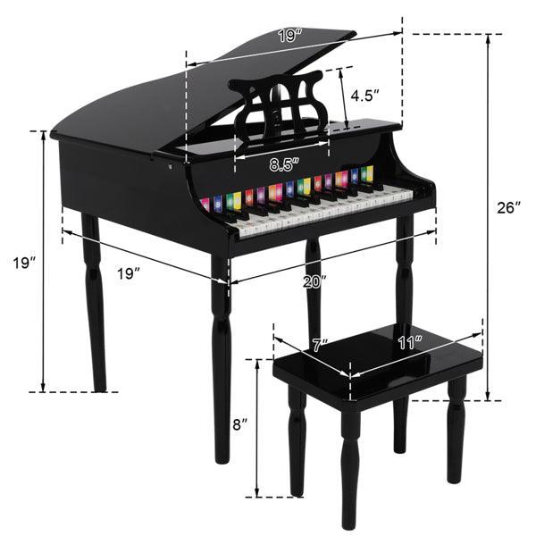 Wooden Toys 30-key Children's Wooden Piano with Music Stand - VirtuousWares:Global