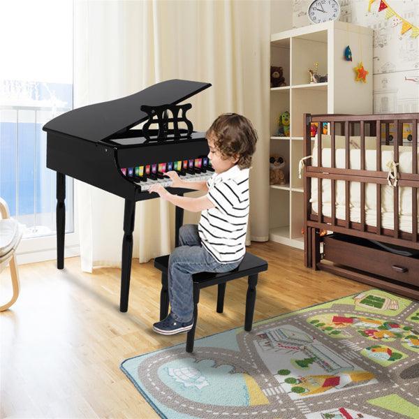 Wooden Toys 30-key Children's Wooden Piano with Music Stand - VirtuousWares:Global
