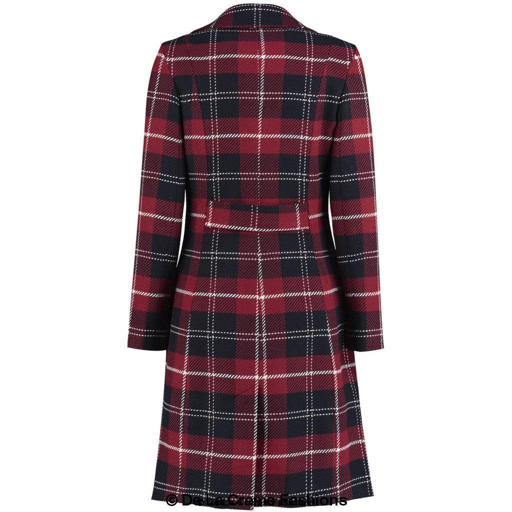 Wool Blend Tartan Check Double Breasted Coat - VirtuousWares:Global