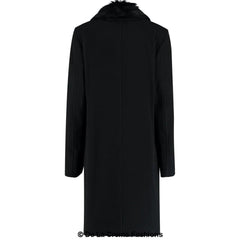 Wool Mix Overcoat With Faux Fur Collar - VirtuousWares:Global