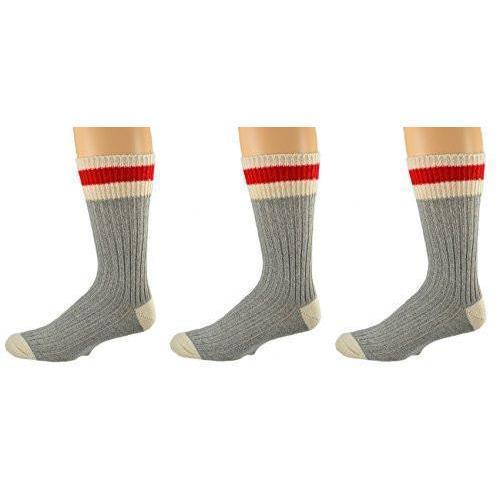 Wool Striped Boot Work Men's 3 Pair Pack Socks - VirtuousWares:Global