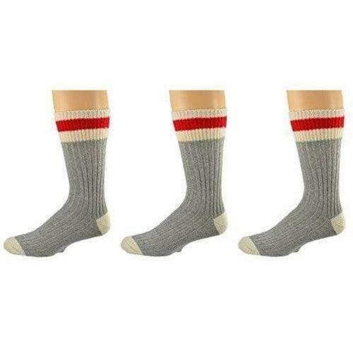 Wool Striped Boot Work Men's 3 Pair Pack Socks - VirtuousWares:Global