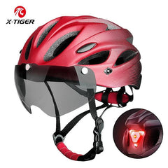 X-TIGER Adult Bike Helmet with LED Rear Light Dual Mode Goggle Cycling Helmet Fit 58-62cm Lightweight Breathable Bicycle Helmets - VirtuousWares:Global