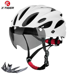 X-TIGER Adult Bike Helmet with LED Rear Light Dual Mode Goggle Cycling Helmet Fit 58-62cm Lightweight Breathable Bicycle Helmets - VirtuousWares:Global