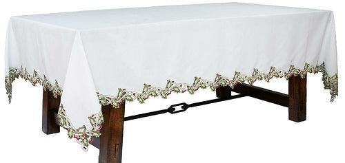 XD14791 Holly Embroidered Tablecloth - VirtuousWares:Global