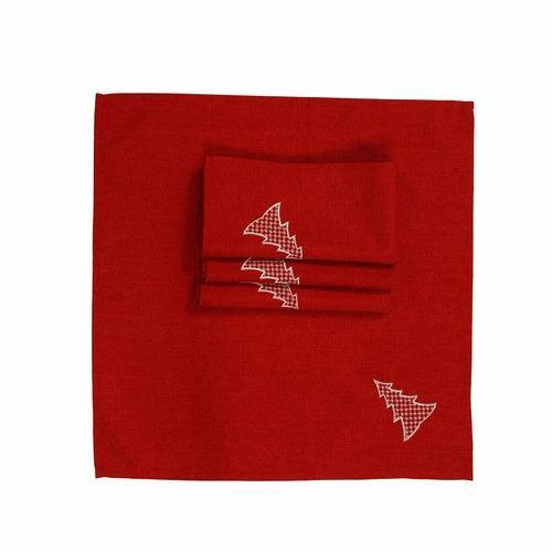 XD18902 Lovely Christmas Tree 20''x20'' Napkins, Set of 4 - VirtuousWares:Global