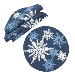 XD19802-Magical Snowflakes Crewel Embroidered Christmas Placemats - VirtuousWares:Global