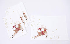 XD19820-Reindeer With Gifts Embroidered Christmas Placemats 14 by - VirtuousWares:Global