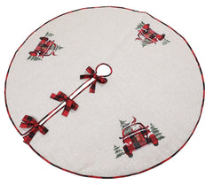 XD19884-Santa Claus Riding On Car Christmas Tree Skirt 56 Inch Round, - VirtuousWares:Global