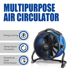 XPOWER Industrial Fan Office Air Blower Electric Steam Air Heater Carpet Dryer Floor Blower Utility Air Circulator Axial Fan - VirtuousWares:Global