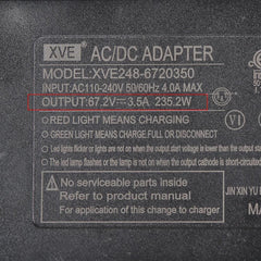 XVE GX16 3-Pin 67.2V 3.5A Fast Charger for 60V ZERO 10X VSETT 10+ - VirtuousWares:Global