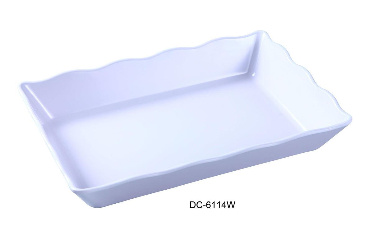 Yanco DC-6114W Deli Collection Scallop Edged Display Tray - VirtuousWares:Global