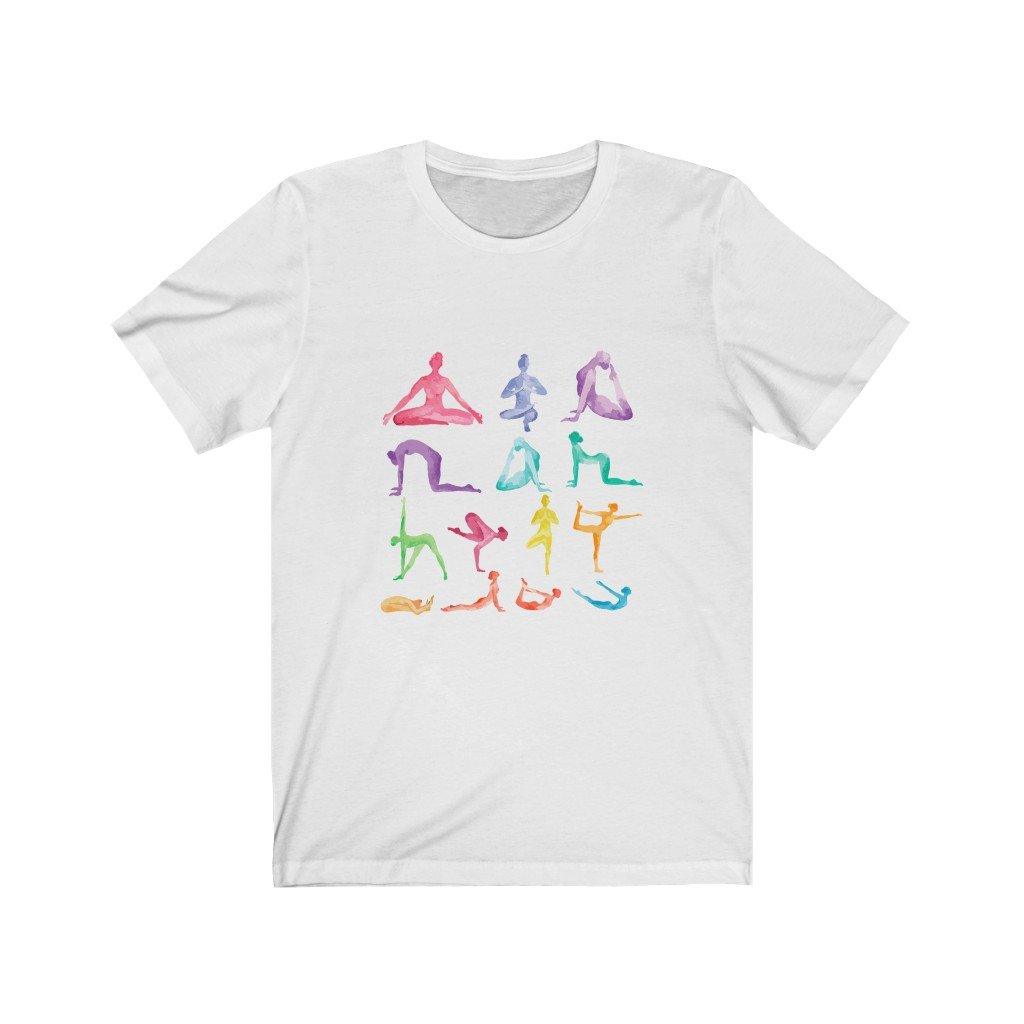 Yoga Poses Print Jersey Short Sleeve Tee - VirtuousWares:Global