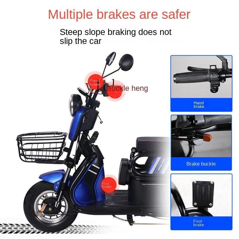 ZC Elderly Electric Tricycle Home Pick-up Children Double Battery Car Ladies Leisure New Scooter - VirtuousWares:Global