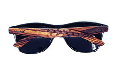 Zebrawood Sunglasses, Stars and Bars With Wooden Case, Polarized, - VirtuousWares:Global
