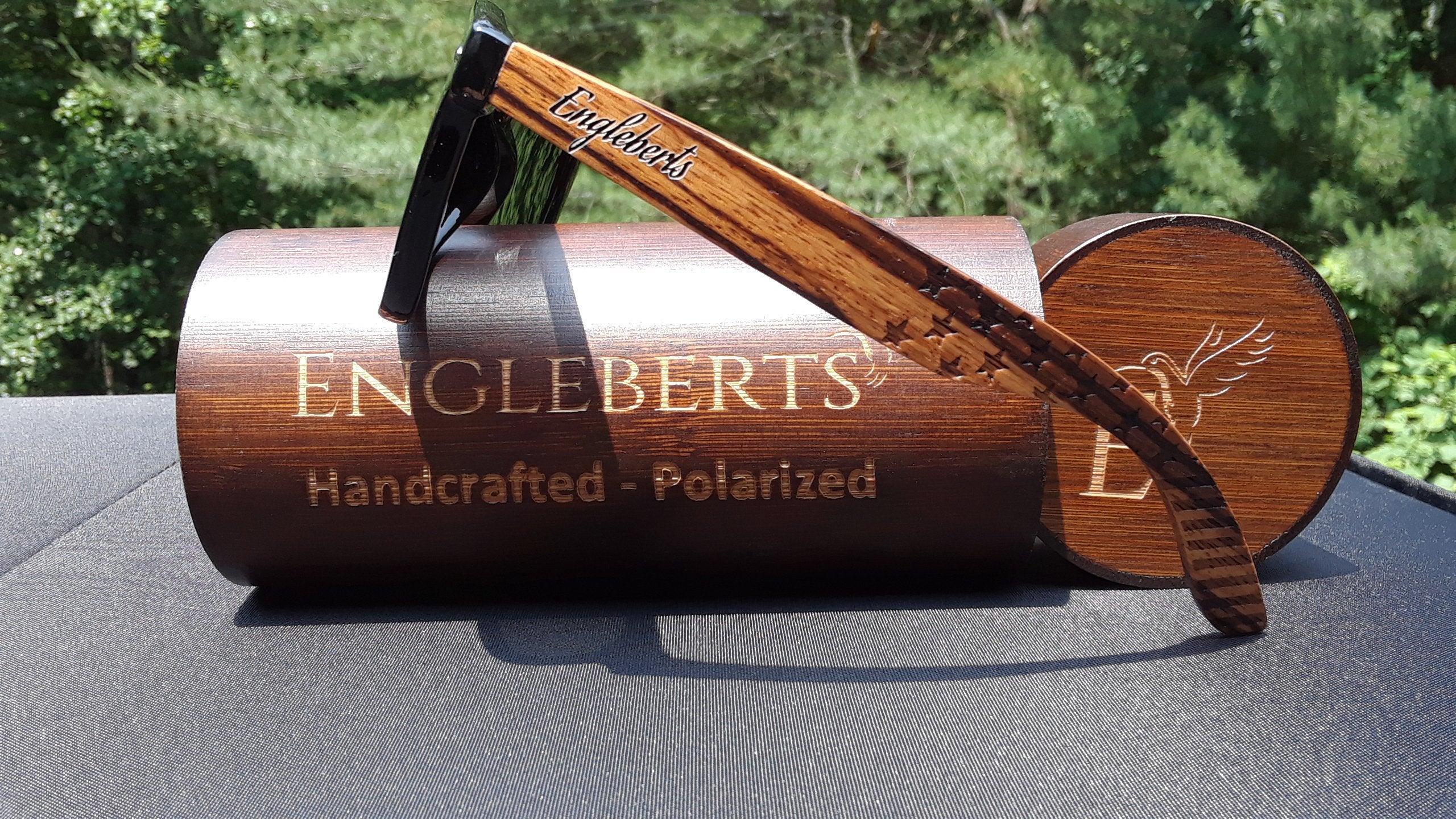 Zebrawood Sunglasses, Stars and Bars With Wooden Case, Polarized, - VirtuousWares:Global