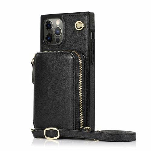 Zipper Wallet Case with Adjustable Crossbody Strap for iphone - VirtuousWares:Global