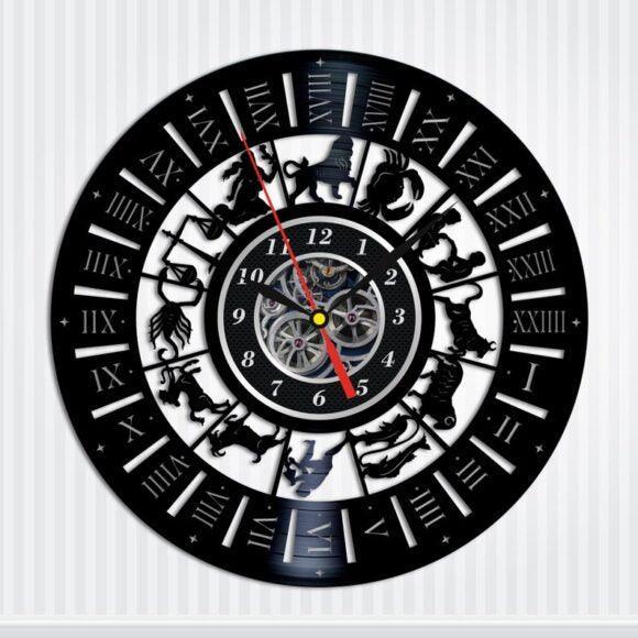 ZODIAC SIGNS VINYL RECORD WALL CLOCK - VirtuousWares:Global