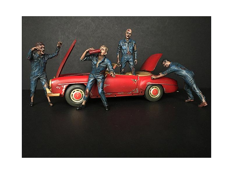 Zombie Mechanics 4 Piece Figurine Set \Got Zombies??\" for 1/24 Scale - VirtuousWares:Global