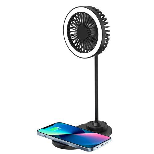 ZTECH IllumiBreeze - LED Desk Fan with Wireless Charging Base - VirtuousWares:Global