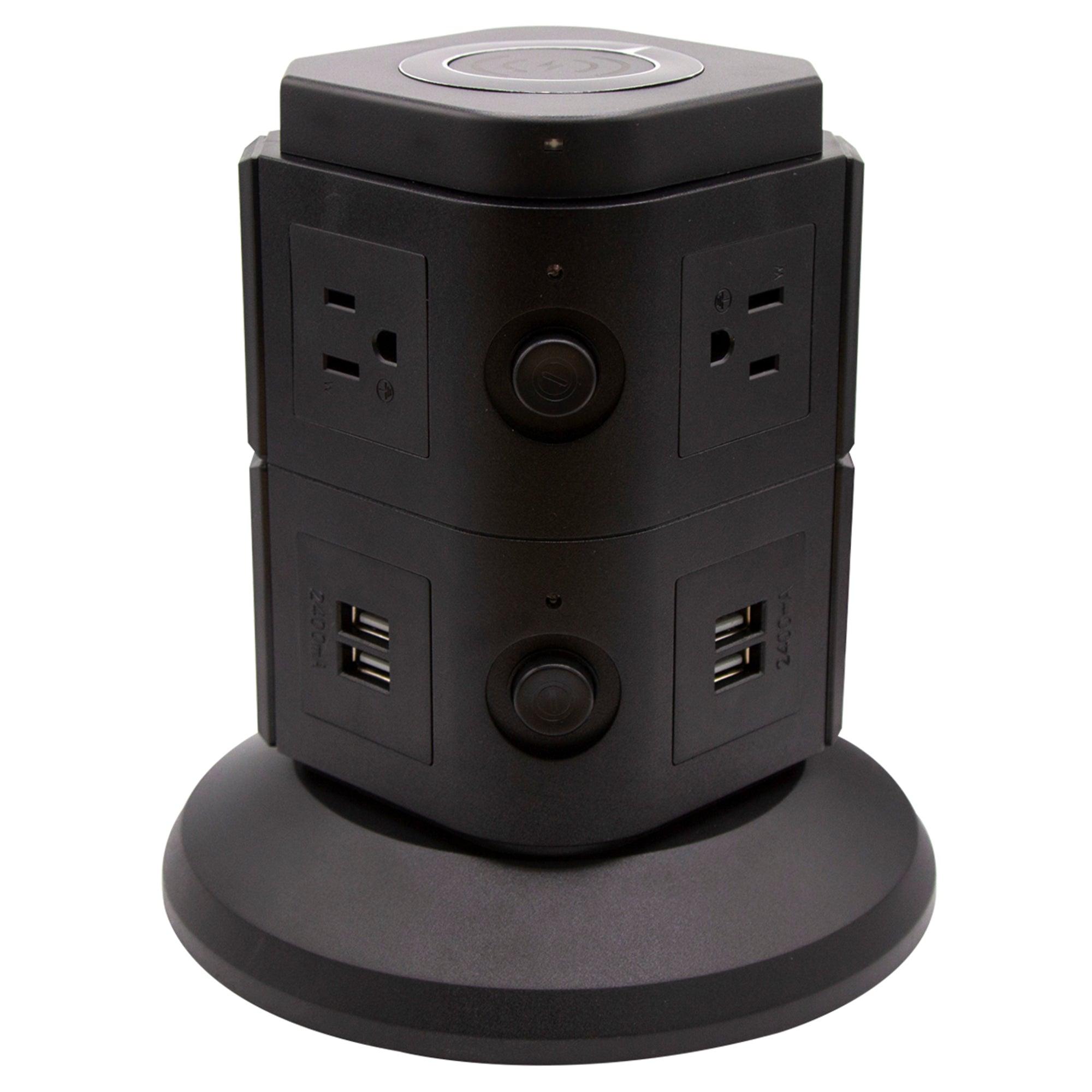 ZTECH Power Strip Tower with Wireless Chargers - VirtuousWares:Global