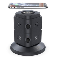 ZTECH Power Strip Tower with Wireless Chargers - VirtuousWares:Global