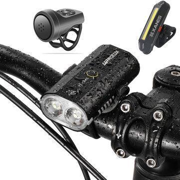 Astrolux® BC2 Double 800LM LED Bright Bike Light 2600mAh Battery IP64 Waterproof 5 Light Modes Type-C Rechargeable Bicycle Front Light Flashlight with Taillight Horn - VirtuousWares:Global